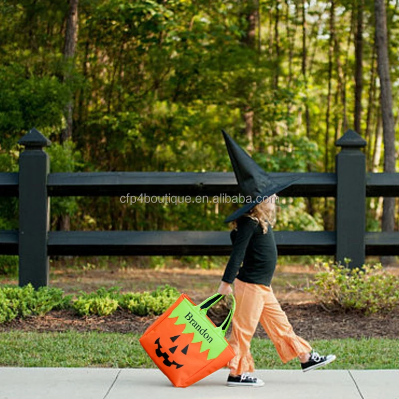 CFP B129 Halloween  Franky Frankenstein Halloween Tote Pumpkin Halloween Tote