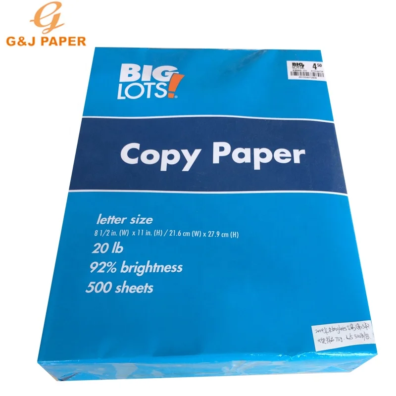98% Brightness Copy paper Letter Size 70gsm 75gsm 216x279mm