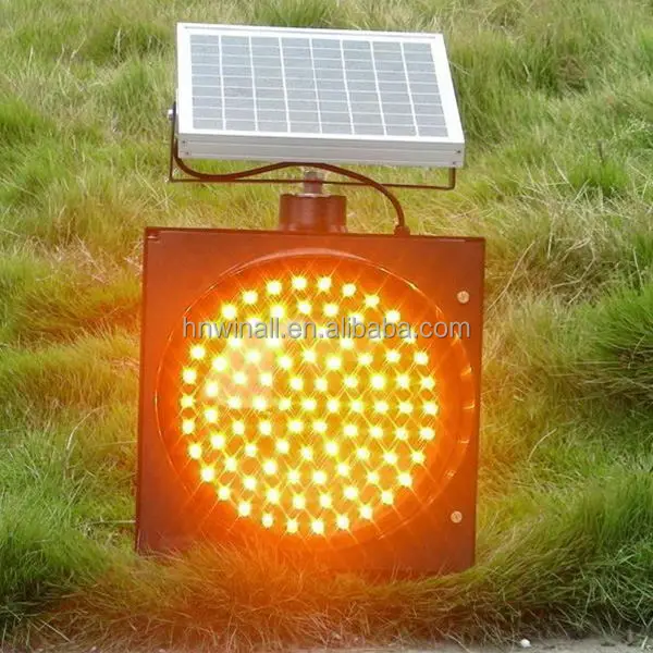 LED Flare Flashing Safety Warning Lights Barricade Blinker Solar Powered Yellow Flashing Light