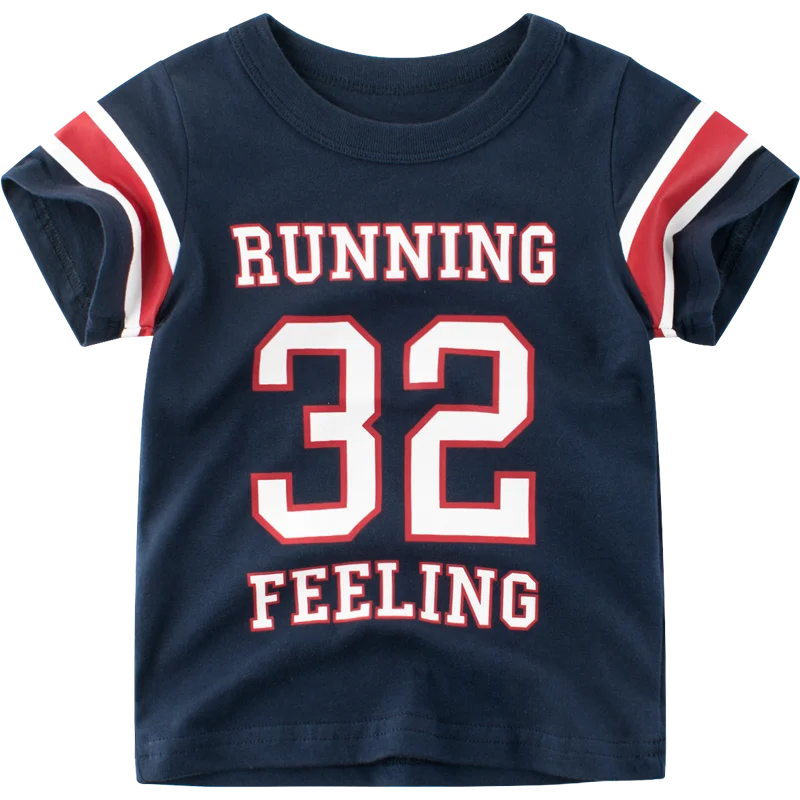 Factory Drop Shipping Sport Stylish Kids Boys  Summer Shirts With Good Printing