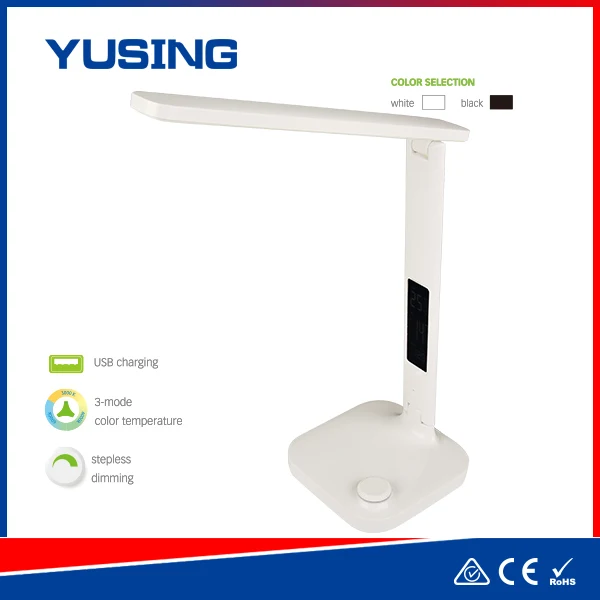Business Office Dimmer USB Table Lamp With LCD Calendar Alarm Clock LED Lamp Table