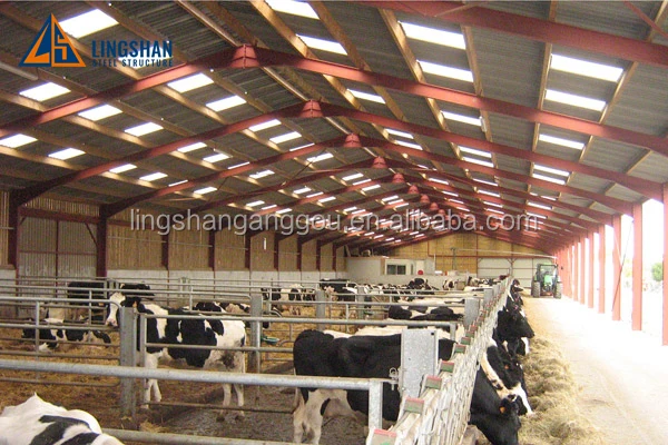 Low Cost Prefab Agricultural Building Metal Shed Steel Horse Stable Cow Barns Sheep Shed
