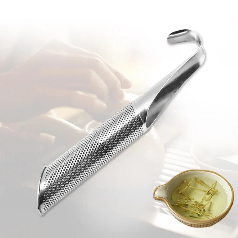 Tea Infuser Stainless Steel Tea Stick Pipe Steeper Strainer with Hook for Loose Tea Leaf Herbs or Spice