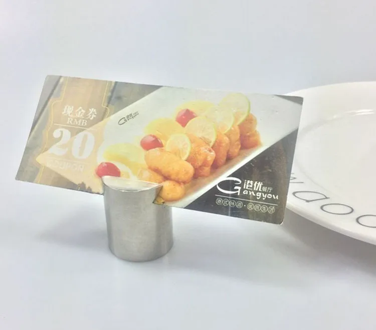 Настольная визитница из нержавеющей стали, держатель для визиток, настольная подставка, зажим для меню