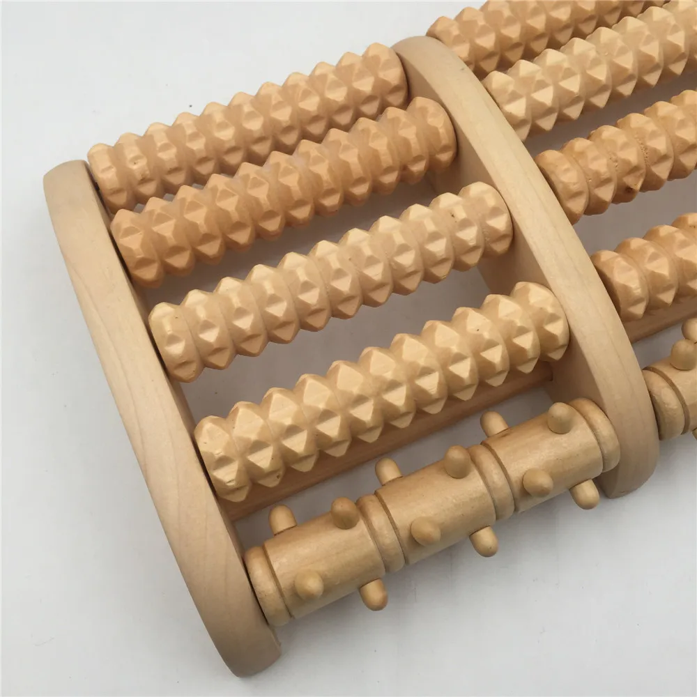 5Row Wood Foot Massager for feet Wooden Roller