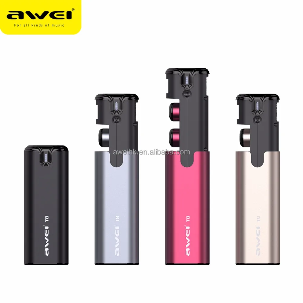 AWEI T8 OEM/ODM Factory Manufacturing Sport wireless bluetooth headphones with charging dock