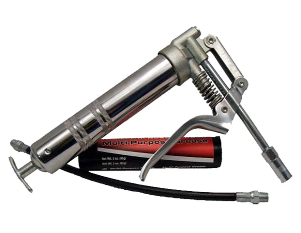 
3oz 2-Way Loading Mini Pistol Grip Grease Gun with Jaws Hydraulic Coupler and Extension Pipe 