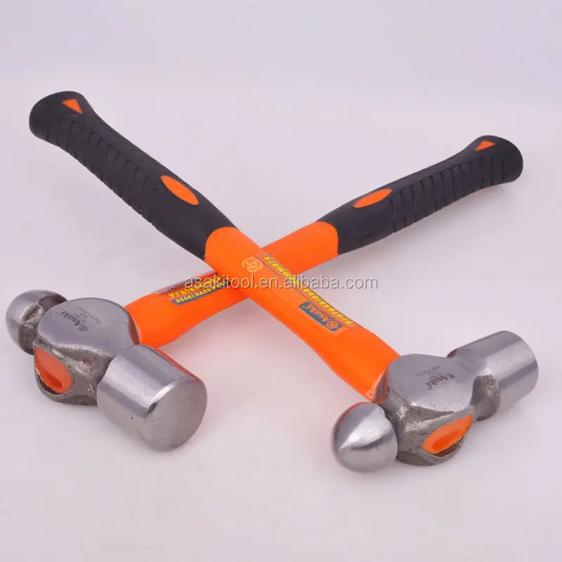 Ball peen formwork hammer with soft grip rubber handle