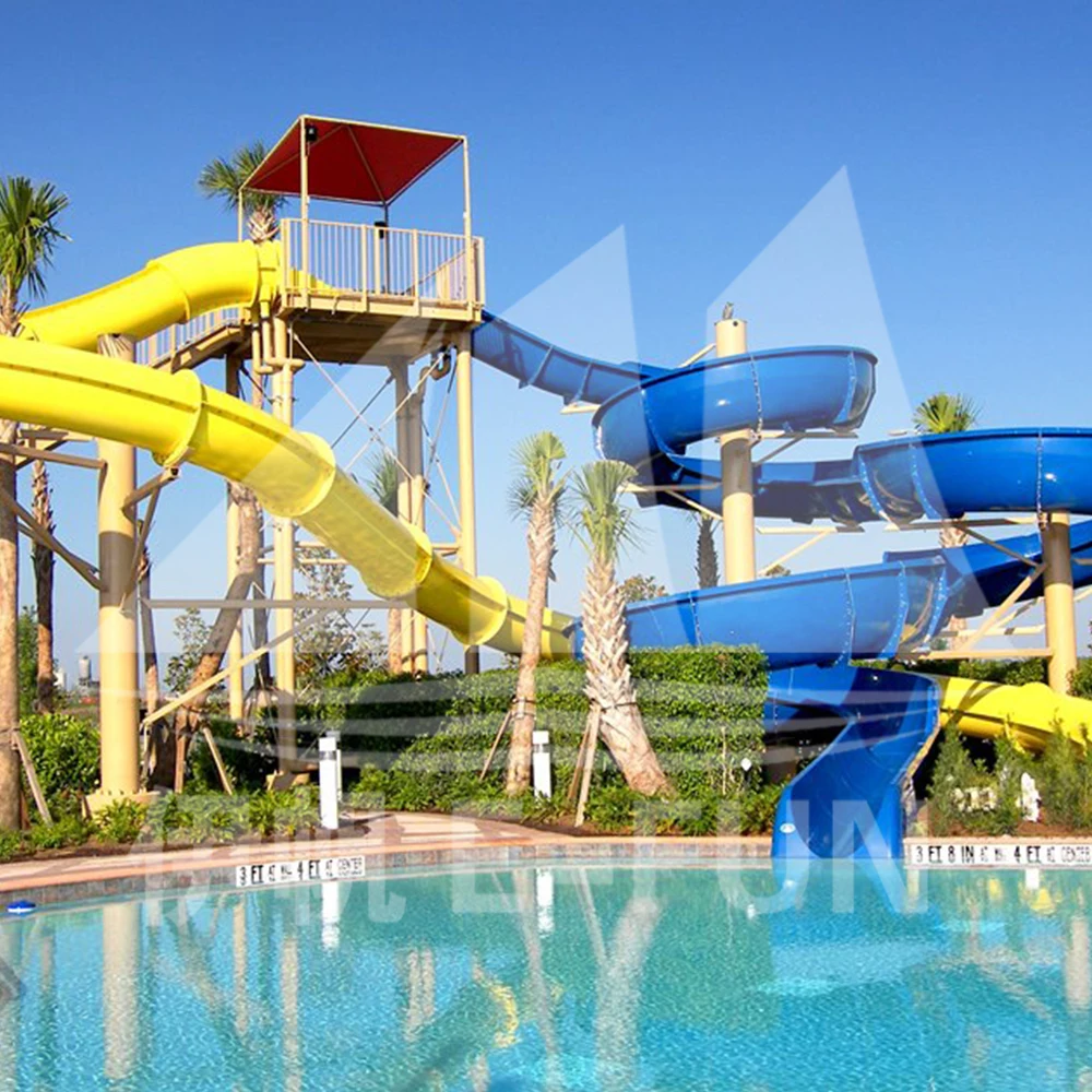 Bright Colors Profession Manufacture Fiberglass Water Slide Spiral Slide Swimming Pool for Sale