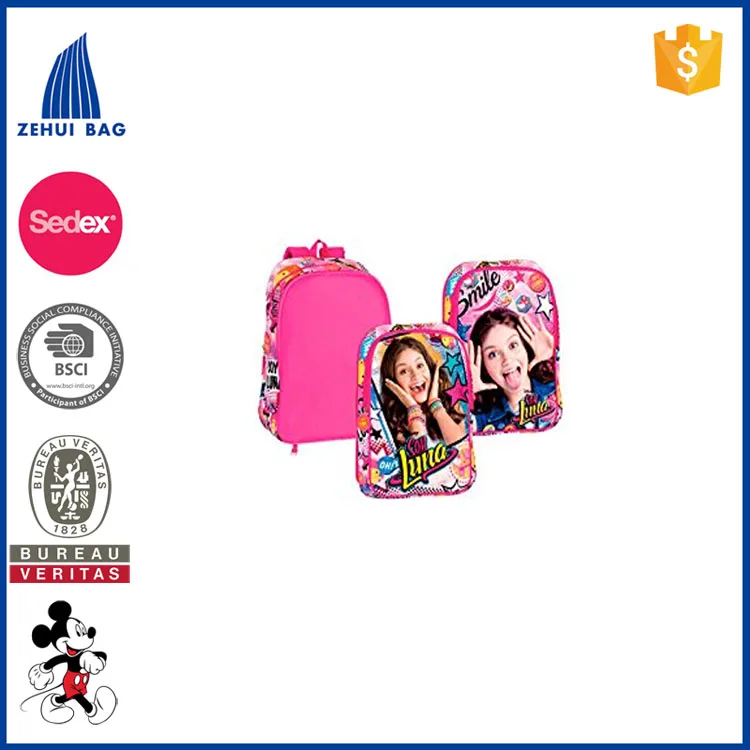 
Soy luna smile cute picture of school bag delsey luggage kids trolley school bags for children 