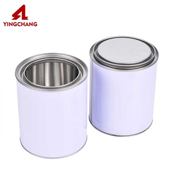 1L white round metal tin can manufacturer