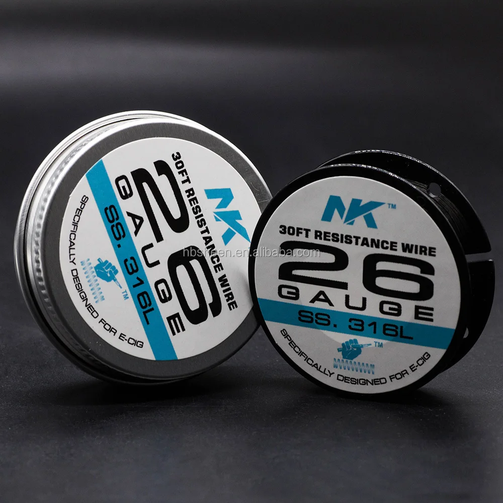 NK top selling 26g stainless steel wire ss 316L  electric heating alloy wire 30ft RDA RTA coil
