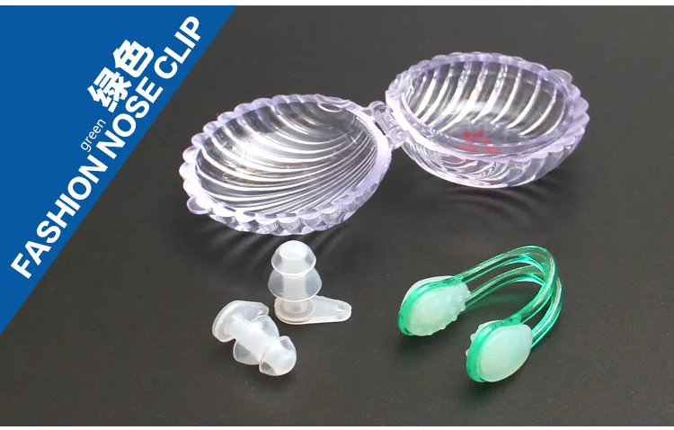 Factory Supply Special Design Silicone Swimming Ear Plug and Nose Clip Set with Plastic Box