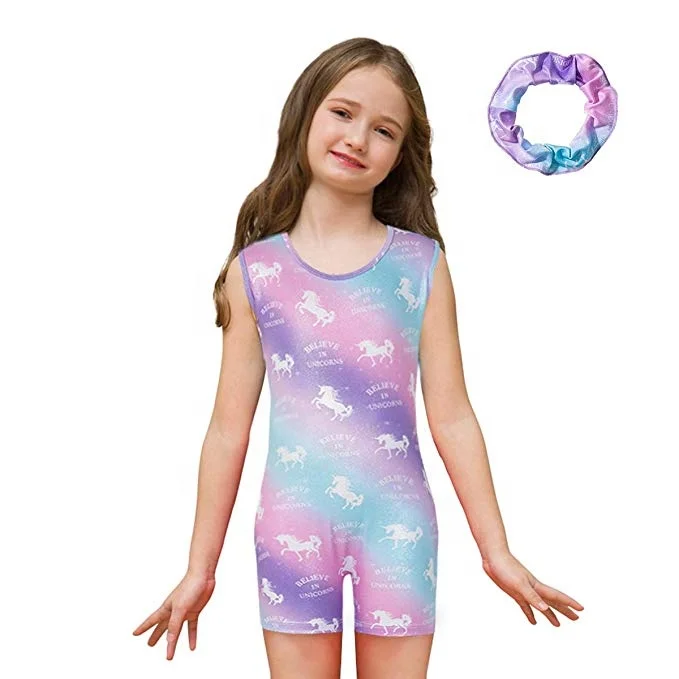 
Gymnastics Leotards for Girls Kids Sparkle Rainbow Unicorn 