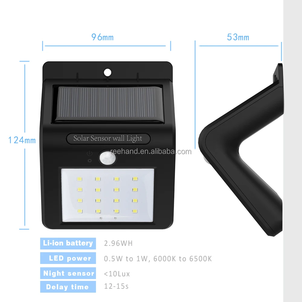 Solar sensor wall Lights 16LEDs Outdoor Wall Lamp Solar Motion Sensor Light for Patio, Deck, Yard, Garden