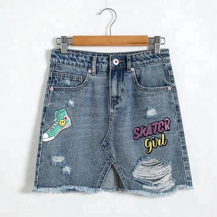 
Wholesale Fashion Casual mini a-line denim skirts for teen girls 