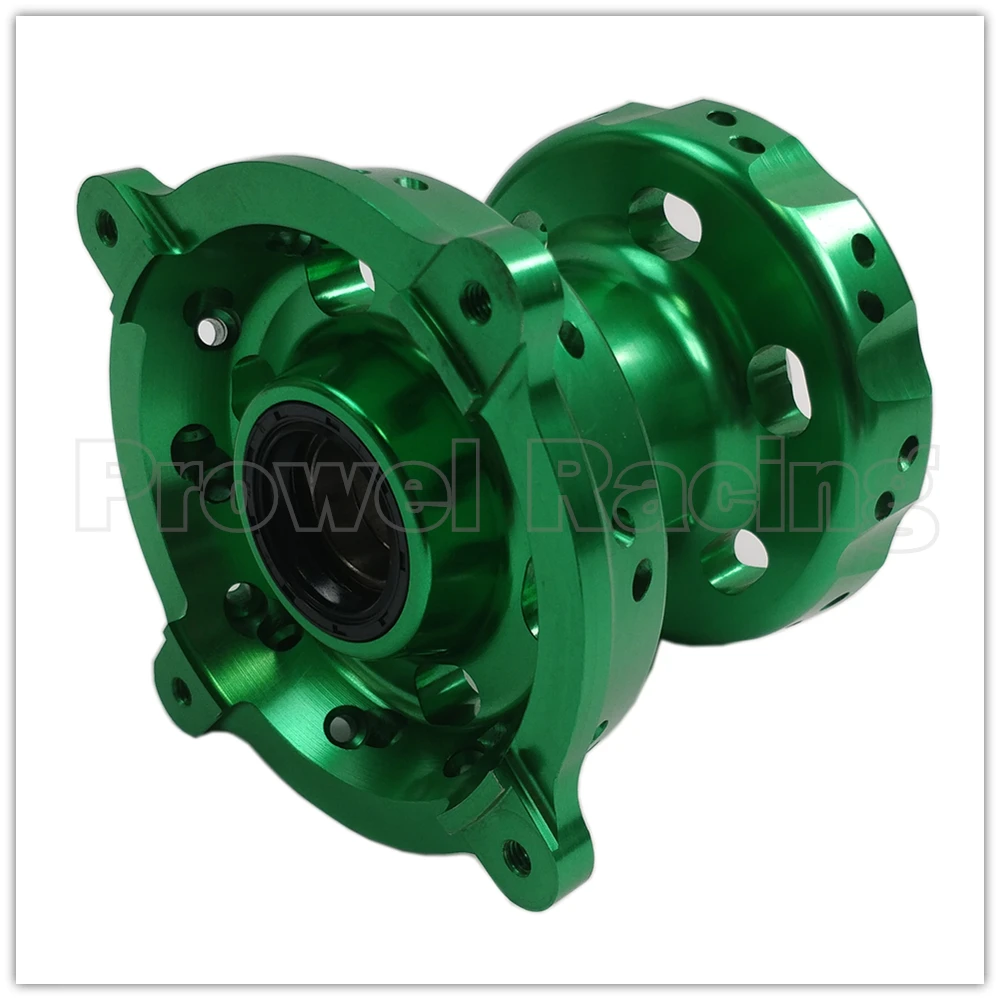 Motorcycle CNC Green Front Rear Wheel Hubs Set For KX250 06-08 19-20 KX250F KX450F 06-18