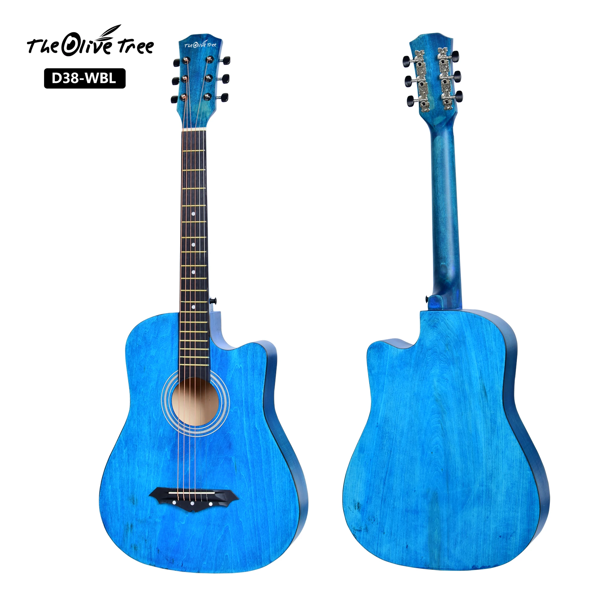 Musical instruments Wholesaler price OEM colorful 38inch acoustic guitar set made of China guitar factory