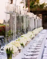 Geometric Tall Rectangle Acrylic Elegant Wedding Centerpiece Flower Stands