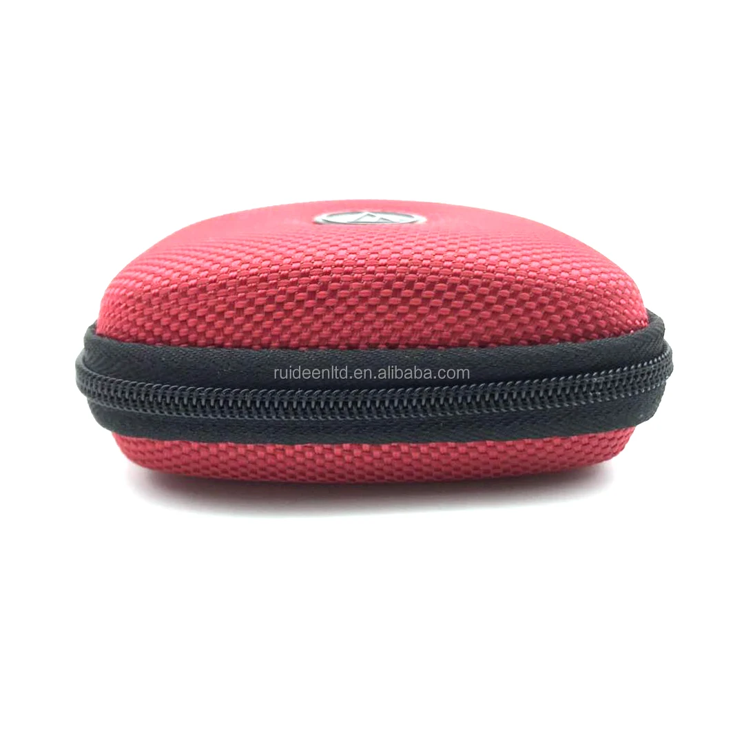 9.4*7.6*3.7CM Red 1680D Nylon Hard Shell EVA Case for Earbud Case (LZH-45)