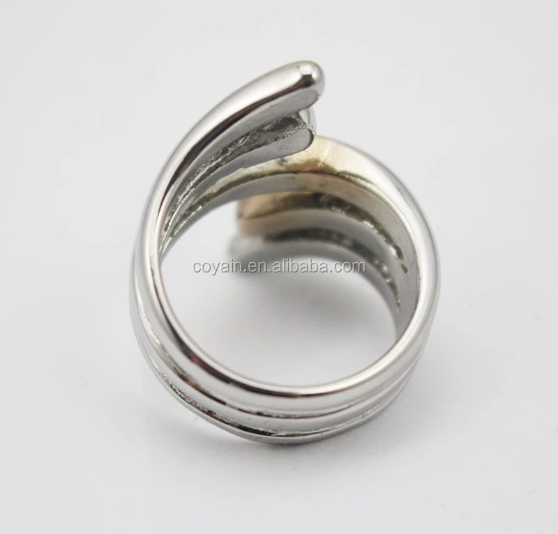 Wholesale Costume Jewelry Stainless Steel Angle Wings Ring set Irregular ring