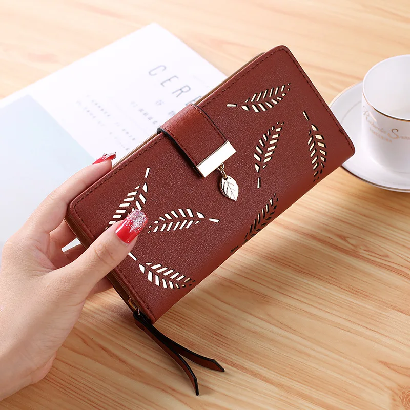 New Design Card Holder Leather Long Zipper Wallet for Women