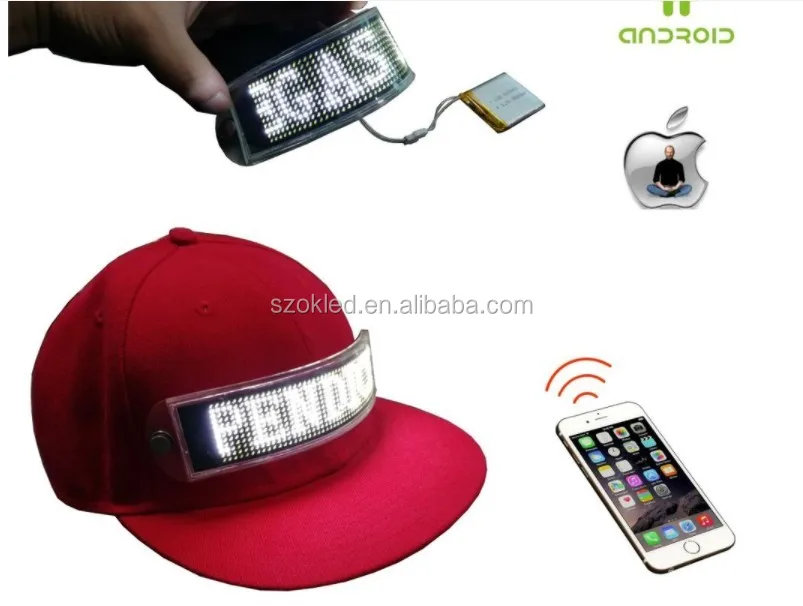 Communicable Head Wear LED Cap Led Display Cap