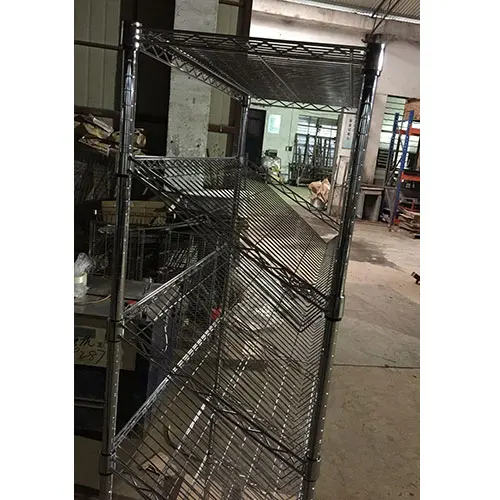 chrome plating surface wire shelving for bread with slant shelf