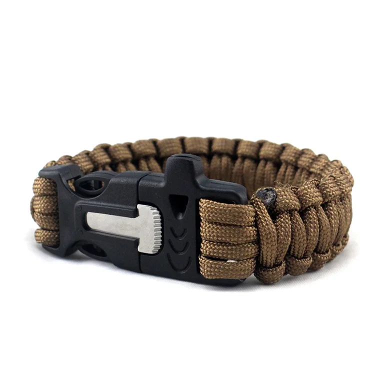 DY War wolf 2 seven-core umbrella rope survival bracelet , handmade camping multifunction survival braided paracord bracelet