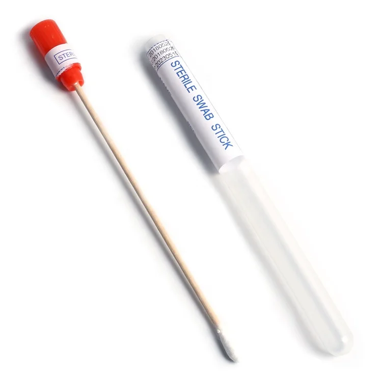 Medical PP Tube Sterile Swabs Amies Transport Cotton Swab Stick
