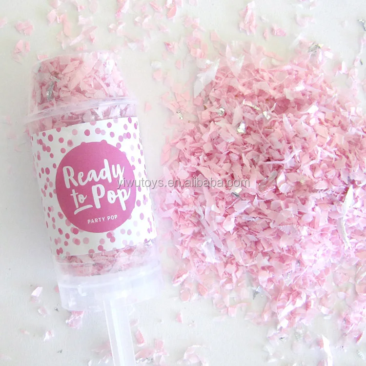 Customized Pink girl boy Gender Reveal Party push pop confetti