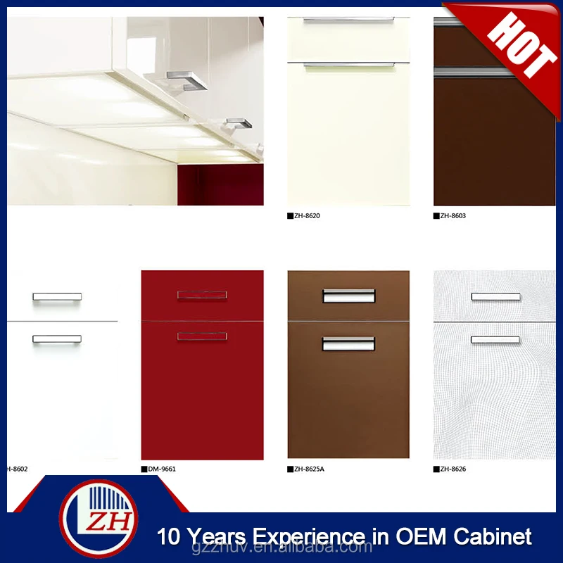 acrylic laminate kitchen&cabinet glass door pvc kitchen cabinet door high gloss vinyl wrap doors kitchen cabinets