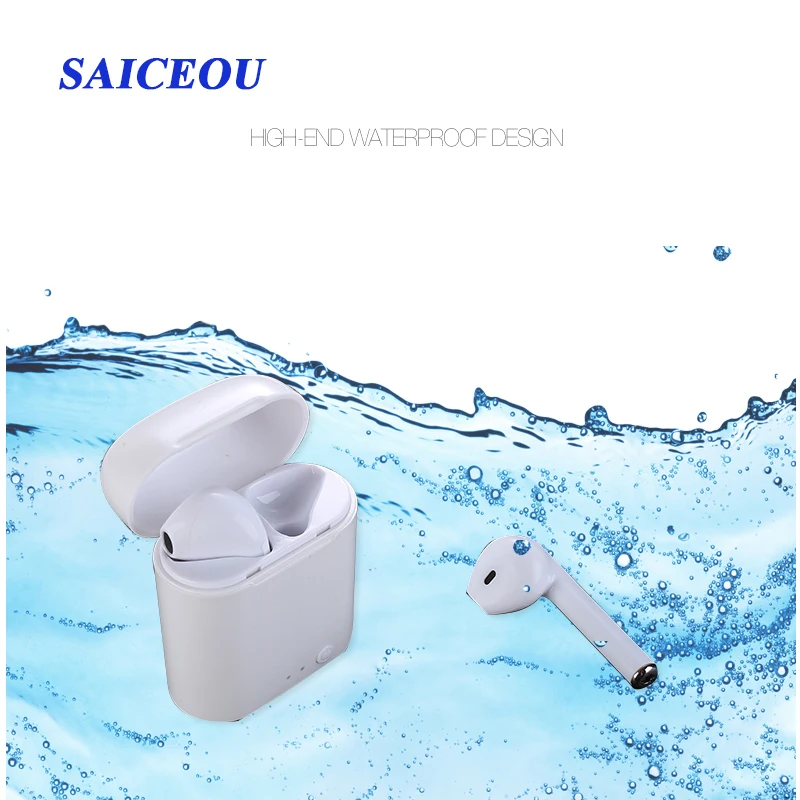 
Wholesale I7S TWS BT wireless earphone smart phone twins sport headphone dual set with 400mah power bank case 