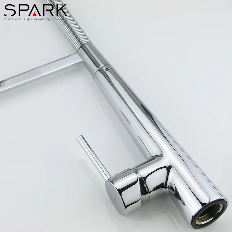 Copper spring chrome kitchen faucets