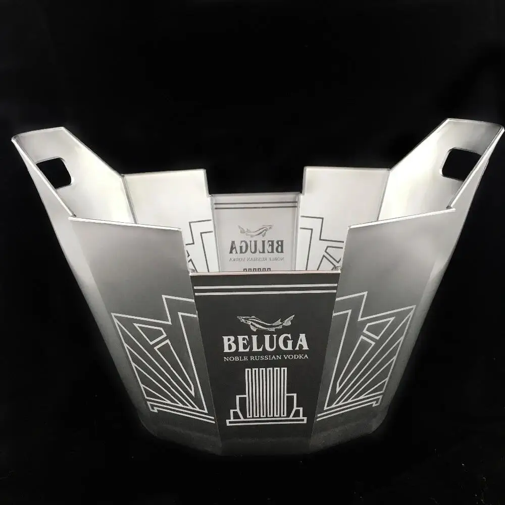 
LED plastic ice bucket originality ice bucket silvery ice bucket 
