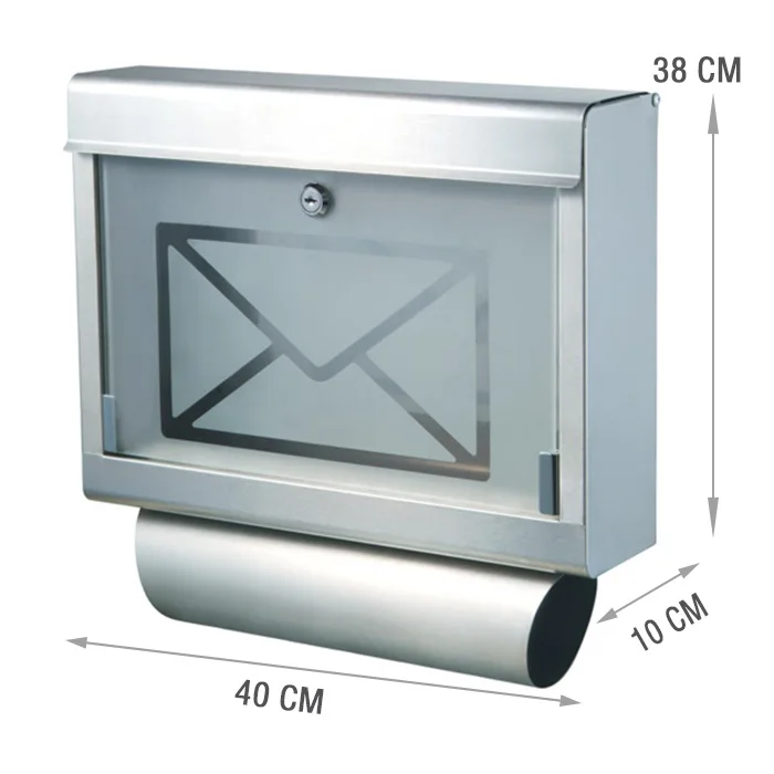  Новый дизайн настенное стекло и нержавеющая газета почтовая