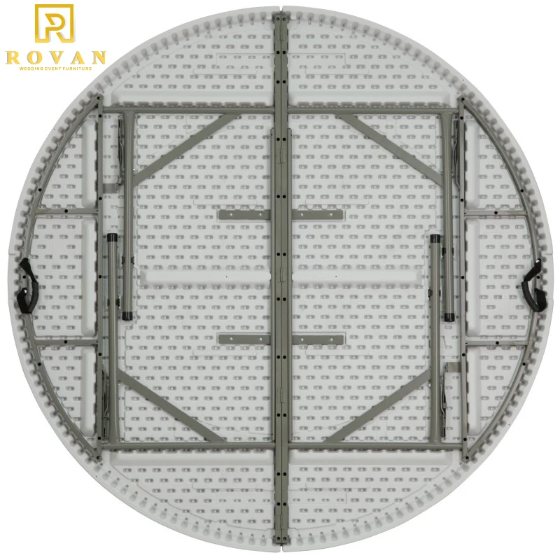 Durable Folding dining 6ft HDPE table top plastic round folding wedding tables for events