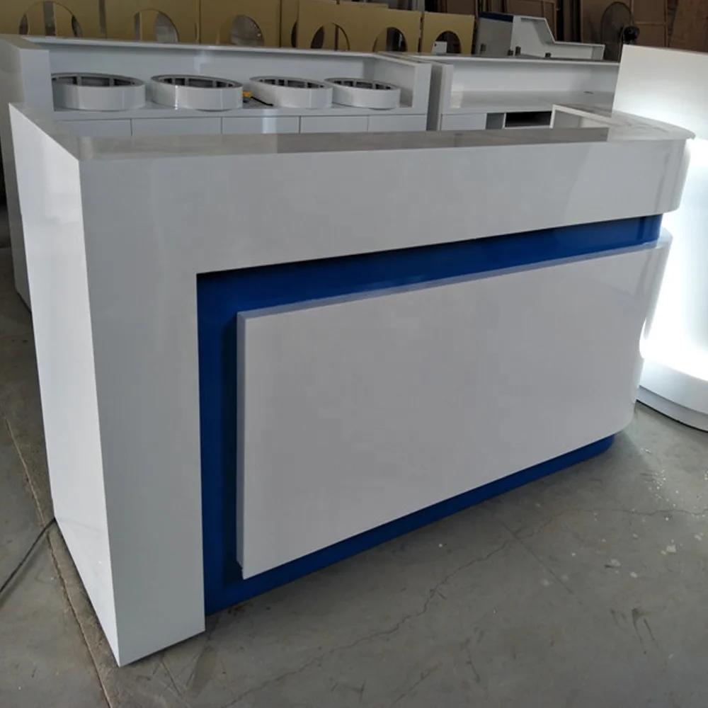 Cheap Price Curved Hair Salon Reception Desk,Modern Office 2 Person Reception Desk