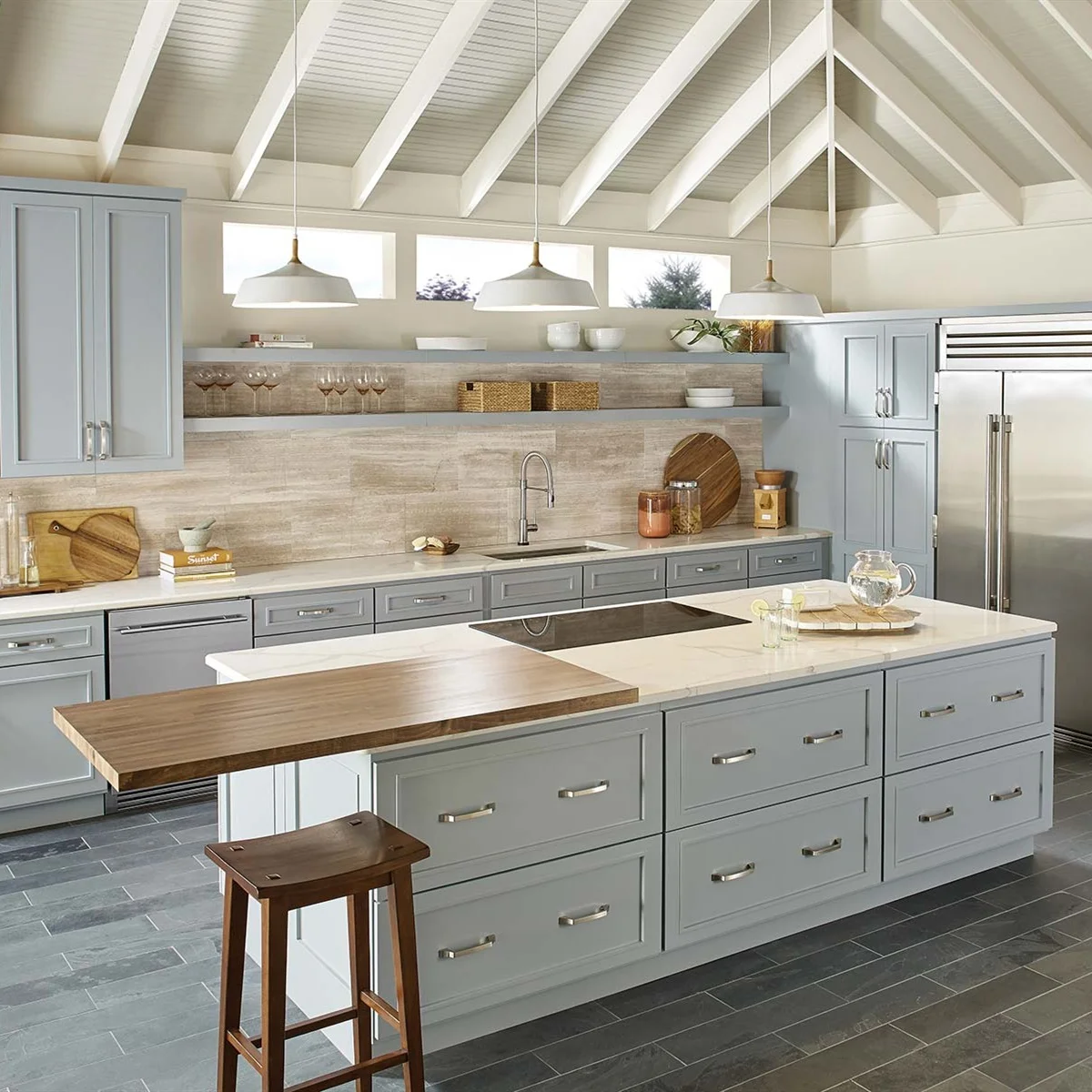 VERMONHOUZZ шейкер кухонные шкафы Дизайн Лак готов к сборке Современный дуб Veneerd