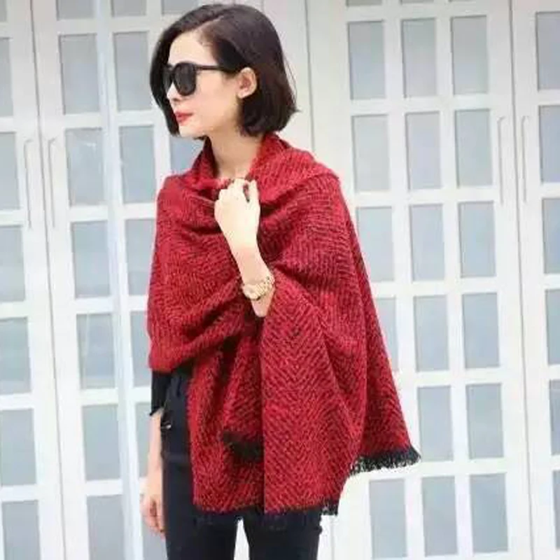 Winter European and American new style trend imitation cashmere fashion shawl scarf