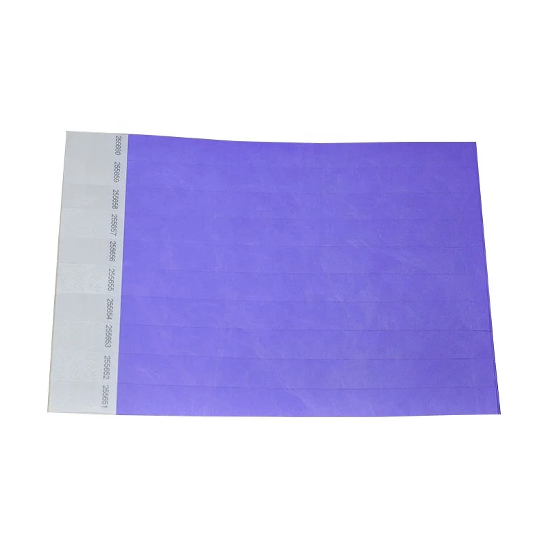 Custom logo single use kids tyvek ID wristband with series number for club