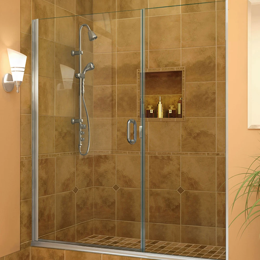 modern cheap bathroom frameless safety tempered small shower glass doors