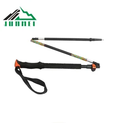 Portable folding trekking pole Carbon Fiber Hiking Walking Stick high strength foldable trial  running poles walking stick