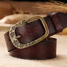 2015 Women Belt New Fashion Retro Embossed Genuine Lether Belt Female Decor Embossing Belts Correas de Mujer