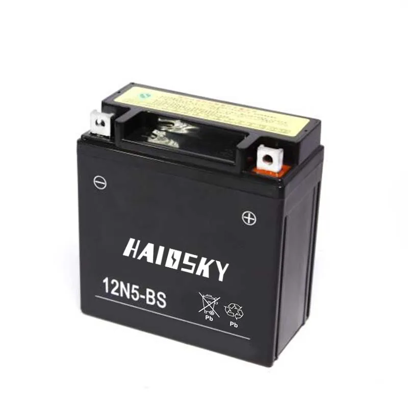 Haissky 12N5-BS 12v 5ah for suzuki gn125 motorcycle battery price in pakistan