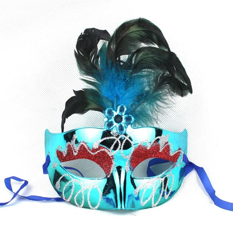 Factory Hot selling with cheap price half face feather mask for the party and all events