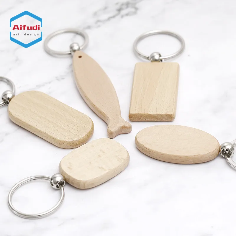 hot sales bulk factory cheap price custom blank wooden key chain keychain