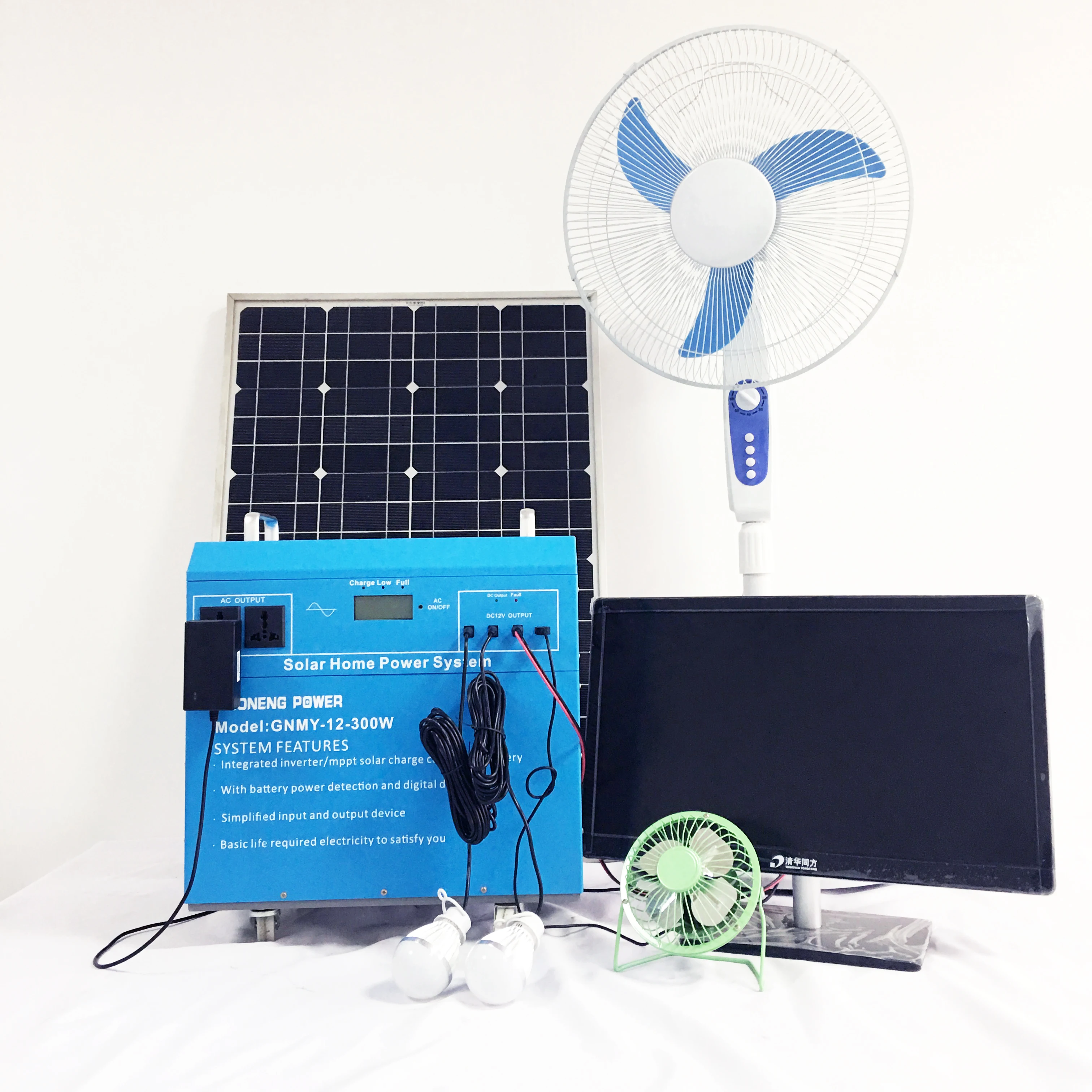 
12V DC 220V AC output home use all in one solar energy panel kit system power 