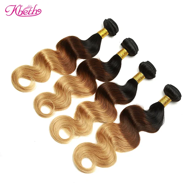 Xuchang Factory Hot Sale Color 1b/4/27 Body Wave Brazilian/Peruvian/Malaysian/Indian Ombre Hair Extensions