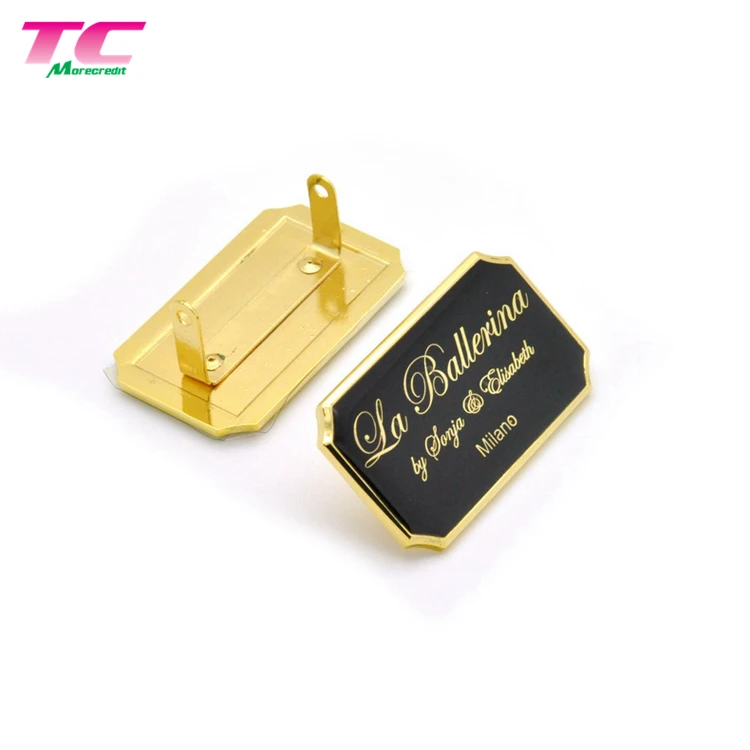 Antique Silver Special Shape Brand Custom Metal Logo Plate For Handbags